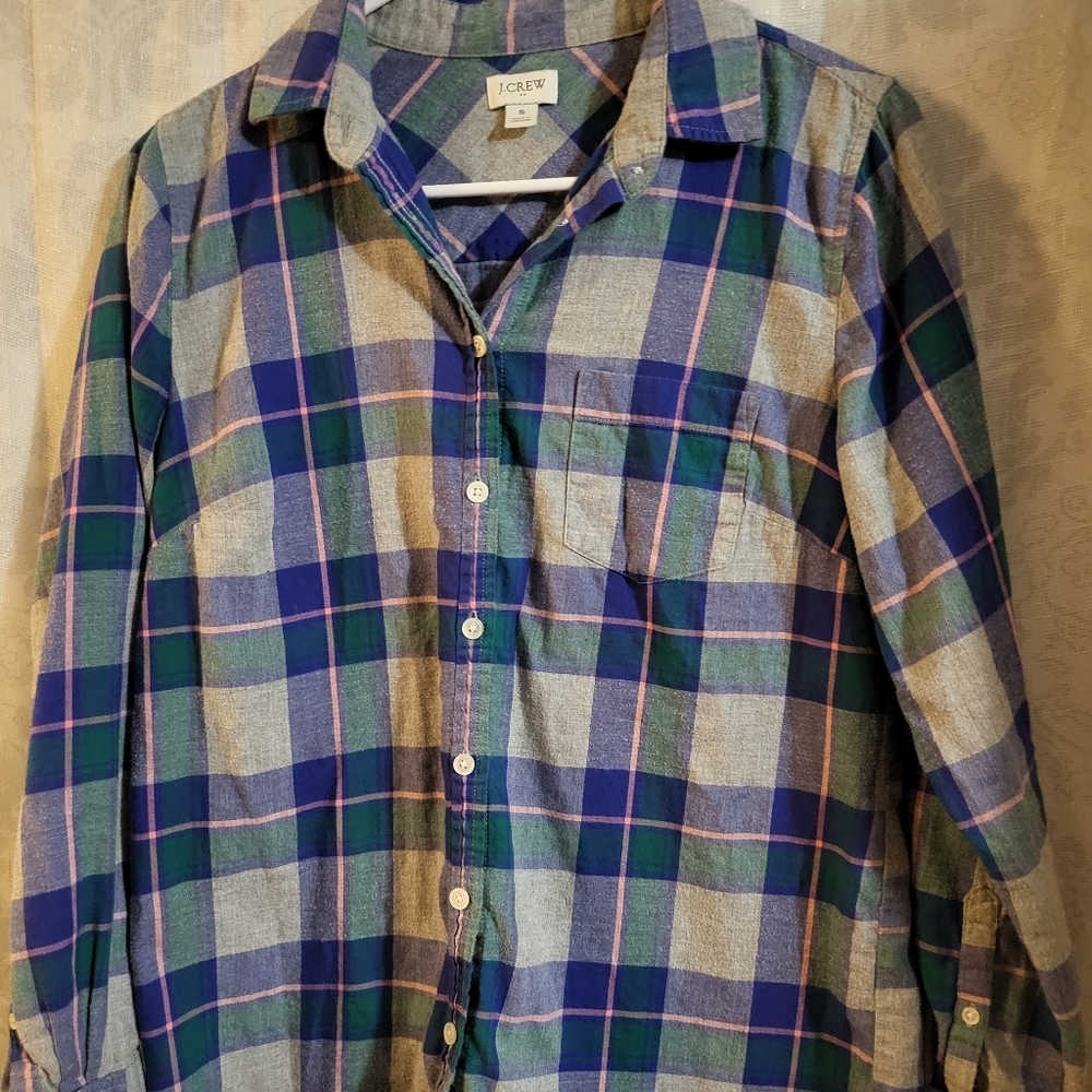 J. Crew Women's Classic-Fit Flannel Shirt Size S - Picture 1 of 6